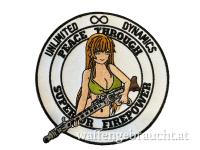 UNLIMITED DYNAMICS “PEACE THROUGH SUPERIOR FIREPOWER” Patch (GESTICKT)