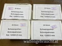 Schwarzpulver-Schrotpatronen 12/65 mit 3mm Schrot