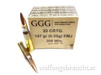 GGG .308 Win. 147gr FMJ 600 Stk *LAGERND*