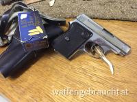 CZ CHROM Taschenpistole (RARITÄT!) 6,35mm inklusive 30 Stk. Munition und Lederholster