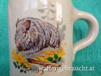 Bierkrug mit Wildschwein-Motiv, 13 cm