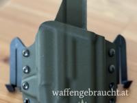 Blacktrident Raven OWB Holster für Glock 19 Gen5 mit TRL7/8 + Double Mag Carrier - OD Green