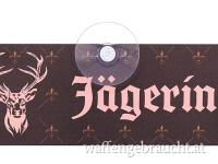 Autoschild mit Saugnapf Jägerin rosé