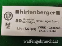 1000 stück Hirtenberger 123 grain 9mm Munition 