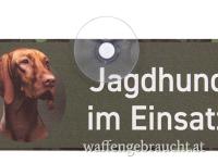 Autoschild mit Saugnapf "Jagdhund im Einsatz - Magyar Vizsla"