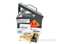 BLACKROUND 9mm Luger, Full Metal Jacket/Tombac, 8g/124gr **VERSIEGELT**  inkl. Wasserdichter Munitionsbox nur 1 Stk. auf Lager