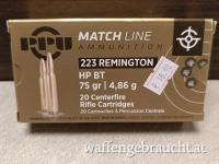 PPU Patronen 223 Rem. 75 gr HP BT Match zu 20 Stk.