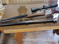 Wendl BBF im Kaliber 6,5x57R und 12/70 mit Wechsellauf 12/70 und Bauer 2-12x50 mit Absehen 4 und Leuchtpunkt