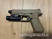 Glock 19X mit Gewindelauf, Olight PL-Pro Valkyrie und Holster Kombo