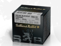 Sellier & Bellot Büchsenmunition .300 AAC Blackout 13g Full Metal Jacket Subsonic Schüttpackung